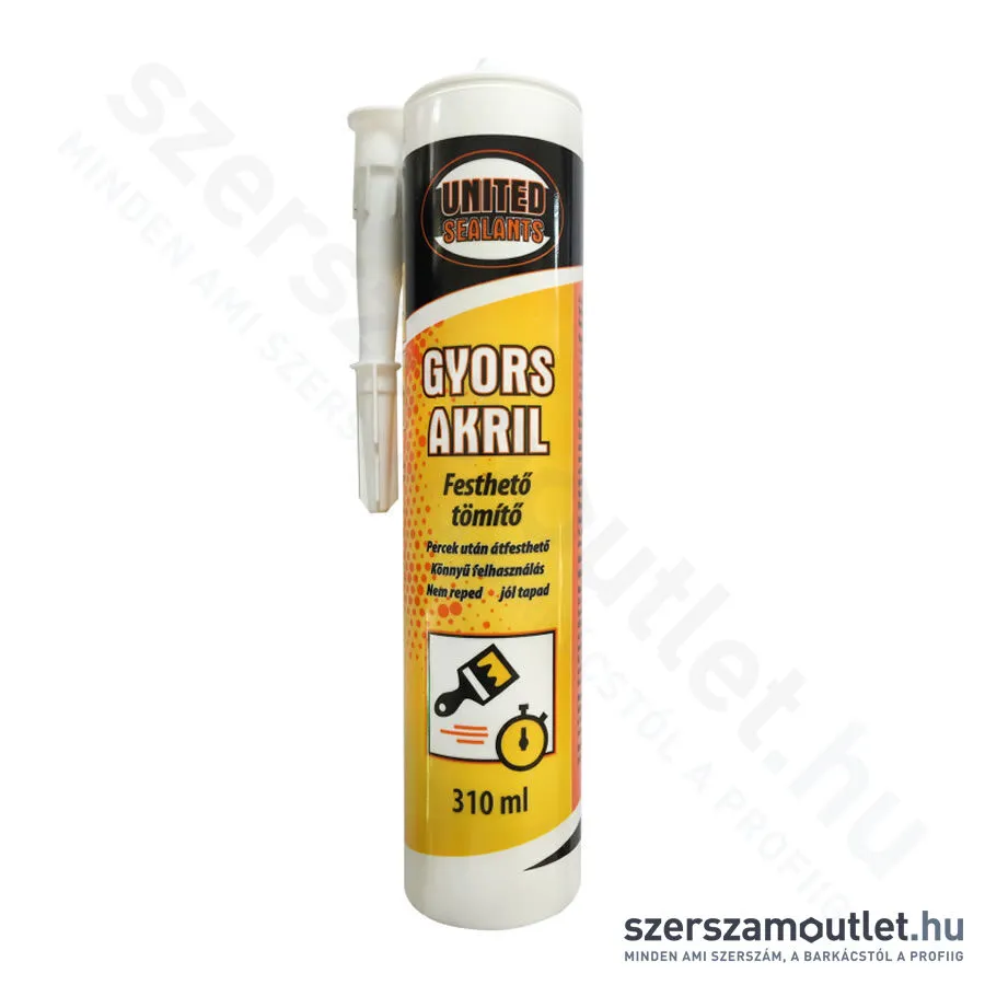 UNITED SEALANTS Gyors acryl 310ml | festhető tömítő | fehér (US2013)