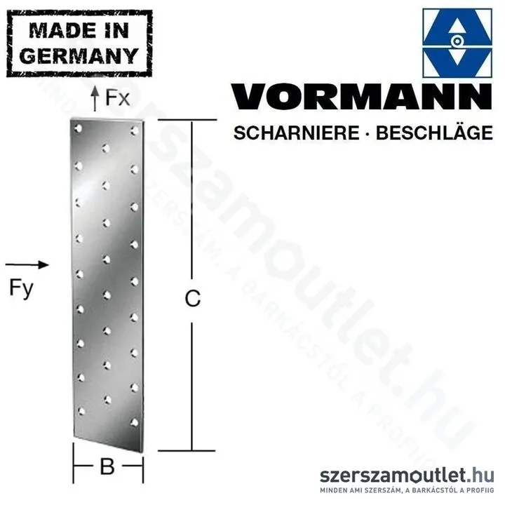 VORMANN Perforált lemez, 100x200mm