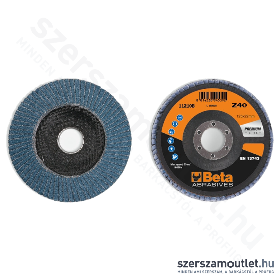 BETA 11210A/11210C Lamellás Csiszolótárcsa 125x22,23mm P40