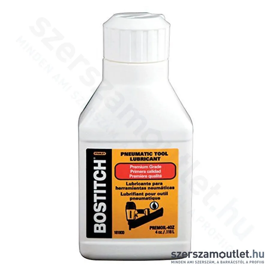 BOSTITCH PREMOIL-4OZ Prémium pneumatikus szerszámolaj tűzőgépekhez, 118.29ml/4oz (PREMOIL-4OZ)