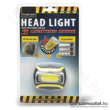 PHENOM COB LED-es fejlámpa, elemes (18602)