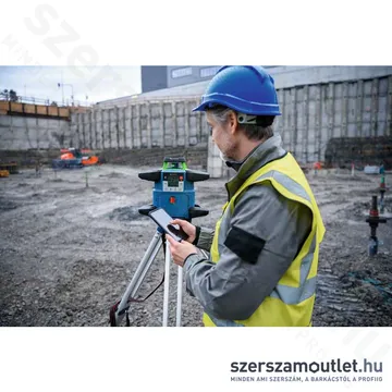 BOSCH GRL 650 CHVG Akkus forgólézer +vevő+vezérló+állvány+léc+fali tartó+koffer (ZÖLD) (1x4,0Ah/18V)