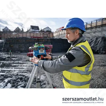 BOSCH GRL 650 CHVG Akkus forgólézer +vevő+vezérló+állvány+léc+fali tartó+koffer (ZÖLD) (1x4,0Ah/18V)