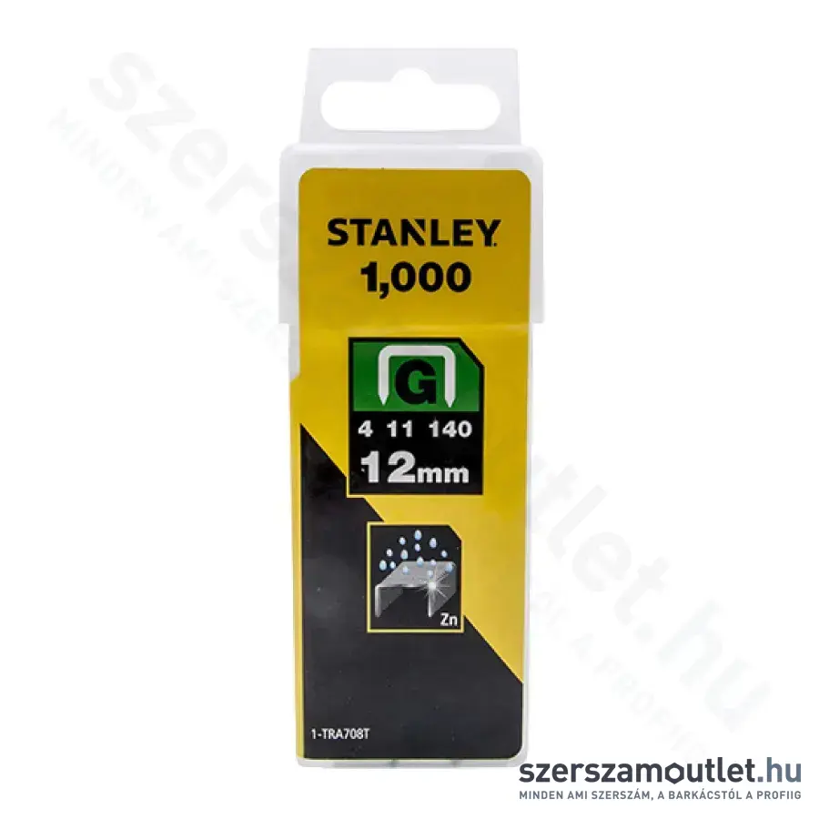 STANLEY Tűzőkapocs G típusú 12x10,6mm (1000db/doboz) (1-TRA708T)
