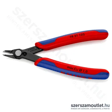 KNIPEX Electronic-Super-Knips Elektronikai oldalcsípő fogó, barnított 125mm (7831125)