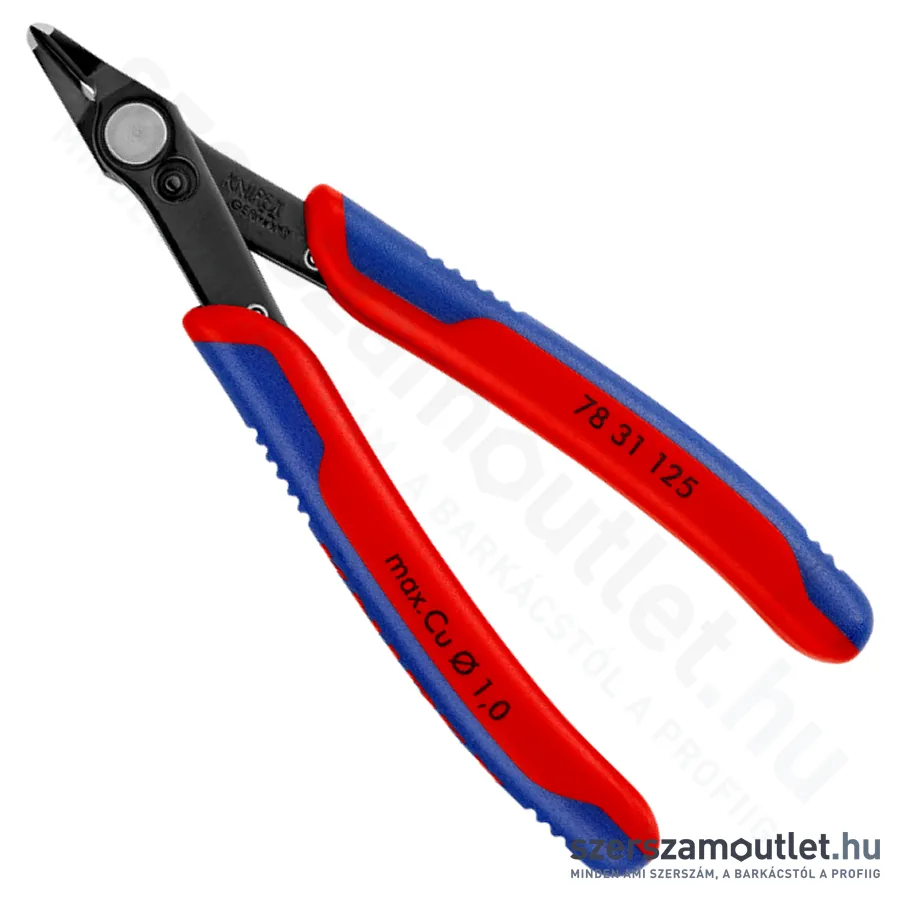 KNIPEX Electronic-Super-Knips Elektronikai oldalcsípő fogó, barnított 125mm (7831125)