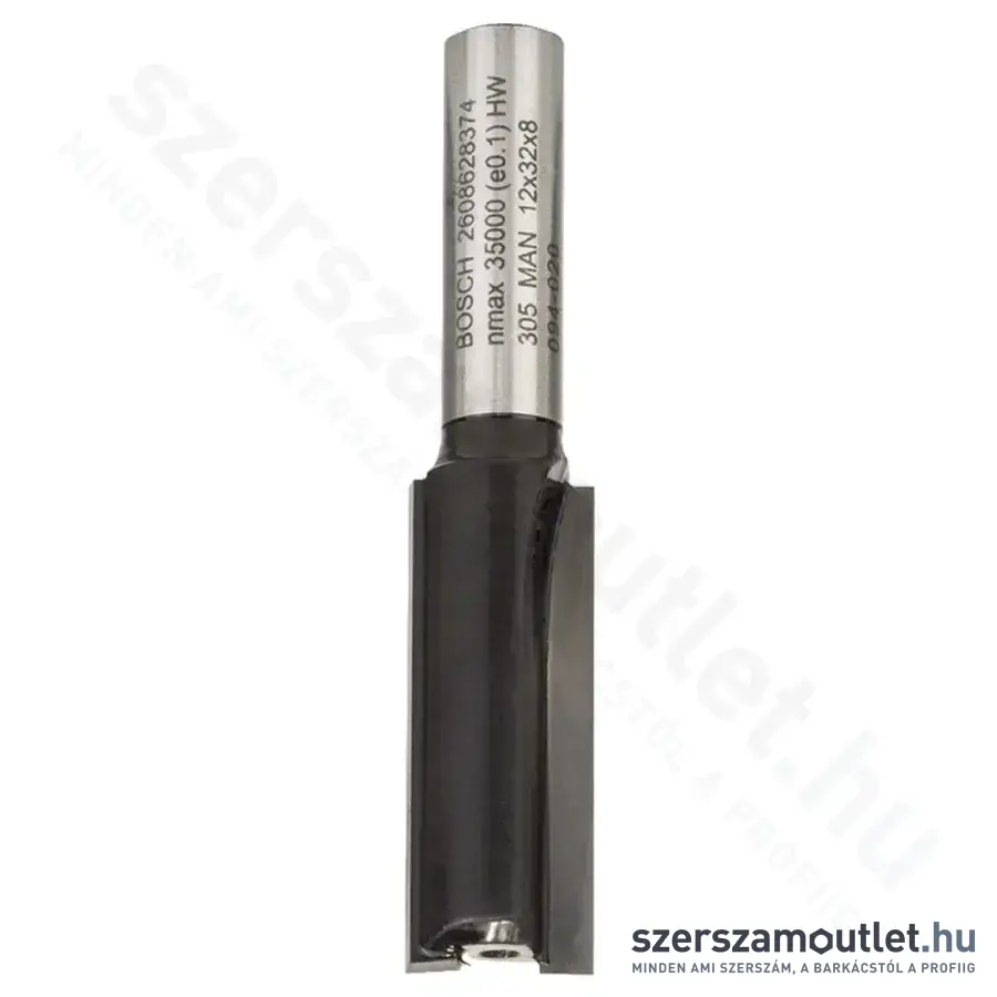 BOSCH Standard for Wood horonymaró (2 vágóél, hosszú) ø 8 mm, D 12 mm, L 32 mm, G 62 mm