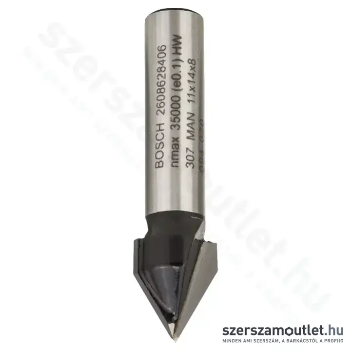 BOSCH Standard for Wood keményfém V-horonymaró (2 vágóél) ø 8 mm, D 11 mm, L 14 mm, G 45 mm, 60