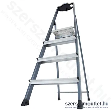 KRAUSE SECURO Lépcsőfokos eloxált állólétra 4 fokos (126429)