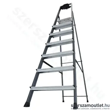 KRAUSE SECURO Lépcsőfokos eloxált állólétra 7 fokos (126450)