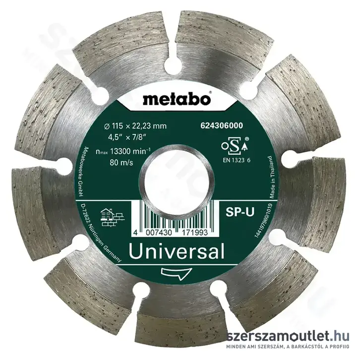 METABO UNIVERSAL Gyémánttárcsa betonhoz 115x22,23mm (624306000)