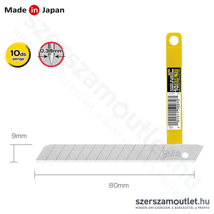 OLFA ASB Penge 9mm | tördelhető [10db] (ASB-10)