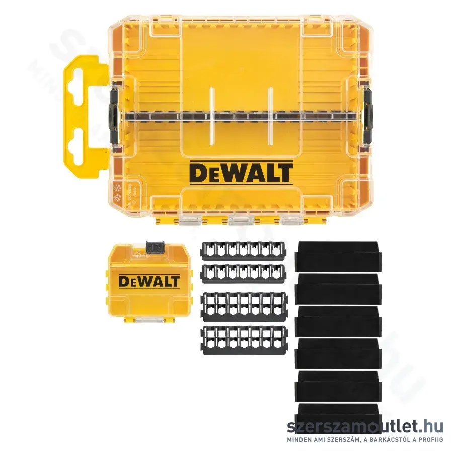 DEWALT Közepes TOUGHCASE tároló (üres) bittartóval, elválasztóval és 1db tárolóhellyel (DT70802-QZ)