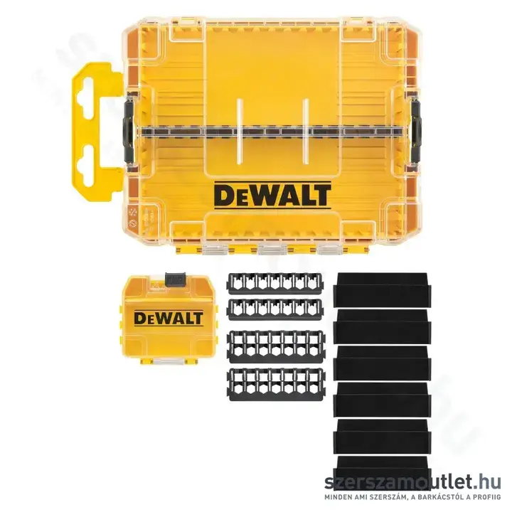 DEWALT Közepes TOUGHCASE tároló (üres) bittartóval, elválasztóval és 1db tárolóhellyel (DT70802-QZ)