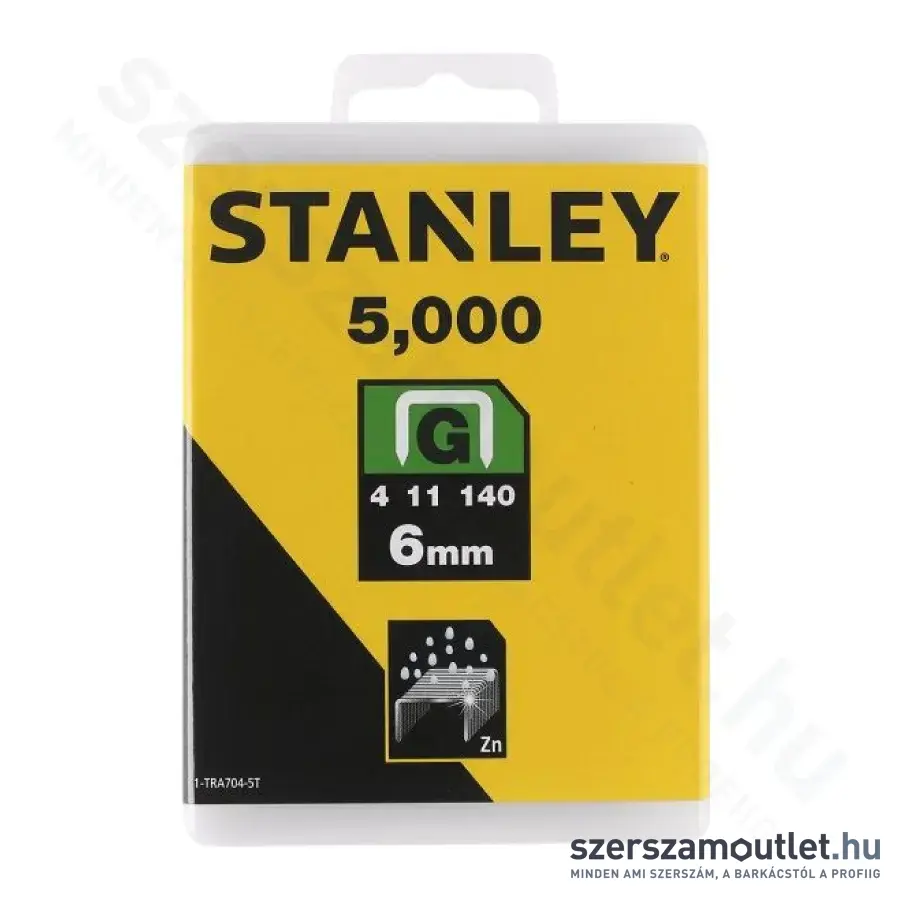 STANLEY Tűzőkapocs "G" 6mm (4/11/140) 5000db