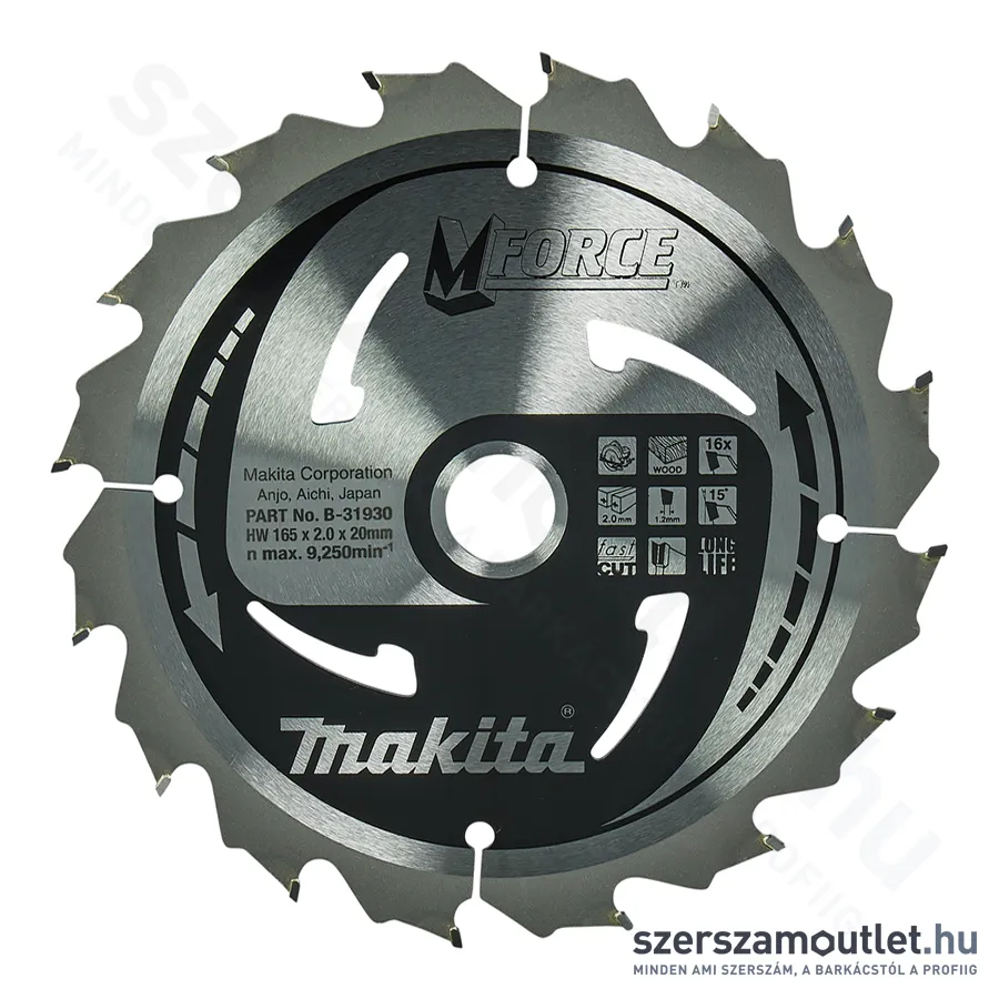 MAKITA M-Force Körfűrésztárcsa 165x20x16T (B-07901) (B-31930)