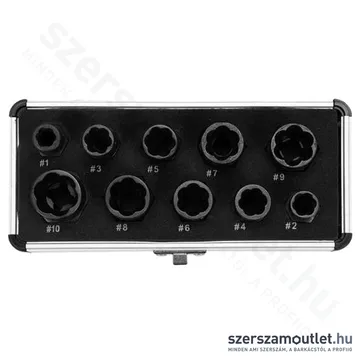 YATO Roncsolt csavarfej leszedő készlet 3/8" 9-19mm 10db-os (YT-06031)