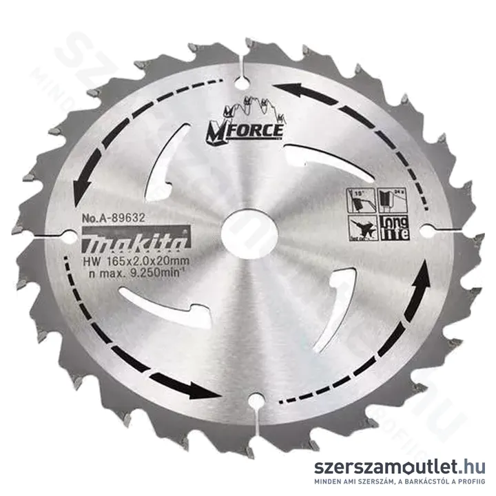 MAKITA MFORCE Körfűrésztárcsa 165X20mm 24T (A-89632)