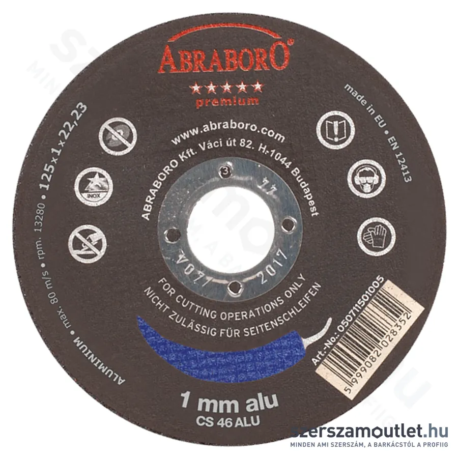 ABRABORO Chili ALU premium vágókorong 125x1x22mm (050712501005)