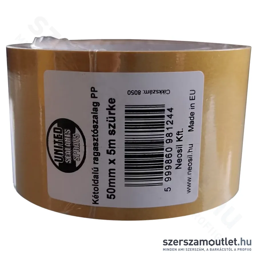 UNITED SEALANTS Kétoldalú ragasztószalag 50mm/5m PP (US8050)