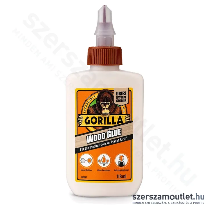 GORILLA WOOD GLUE Faragasztó D3 118ml (5044400)