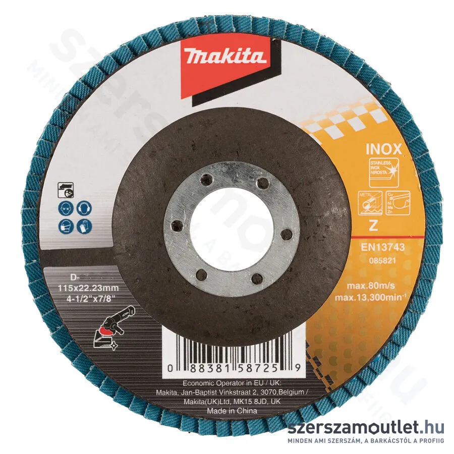 MAKITA Lamellás Csiszolókorong Inox 115mm Z60 (D-74192)