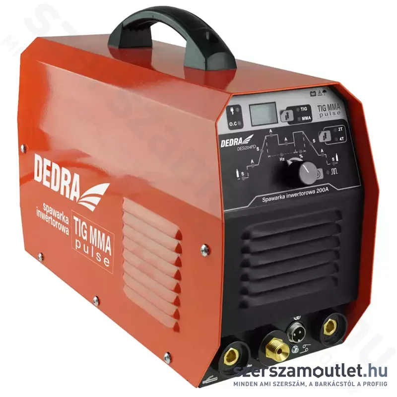 DEDRA Hegesztő inverter LCD kijelzővel MMA/TIG (10-200A) (DESTi204PD)