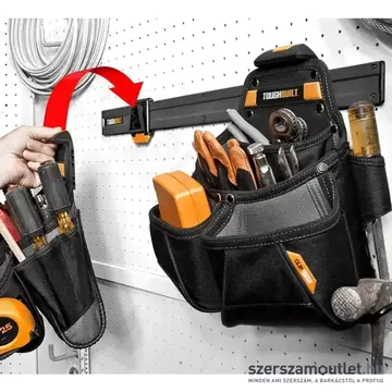 TOUGHBUILT CT-24 Övtáska kalapácstartóval 25,5x15x28cm + TB-53 Fali tartó tárolórendszerhez 60cm