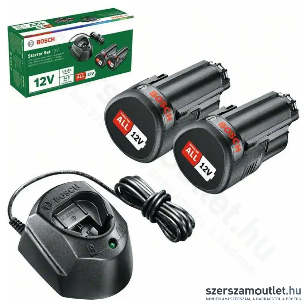 BOSCH PBA 12V Akku szett (2x1.5Ah+GAL 1210 CV) (1600A01L3E9)