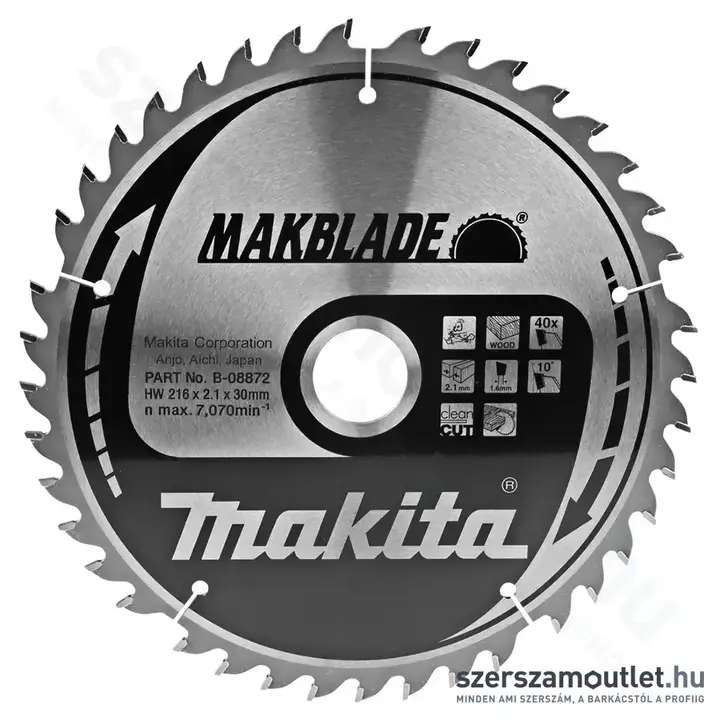 MAKITA MAKBLADE Körfűrésztárcsa 216x30 Z40 (B-08872)