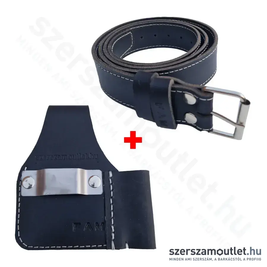 FAM SZERSZÁMOUTLET Bivalybőr öv S + mérőszalag/PicaCeruzatartó (FAMBELTS+PICA)