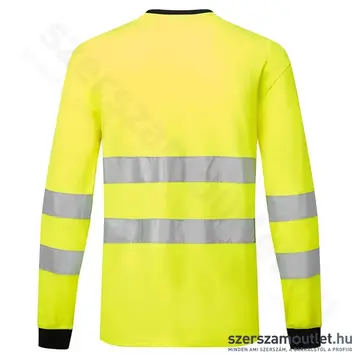 PORTWEST PW221 Hi-Vis Hosszú ujjú póló (Sárga/Fekete) (PW221YBR)