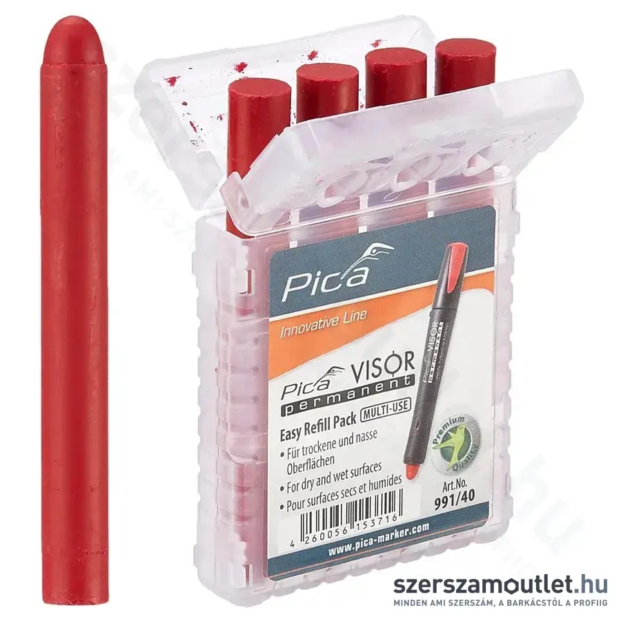 PICA VISOR Jelölőfilc 10mm (Piros) (4db/csomag) (991/40)