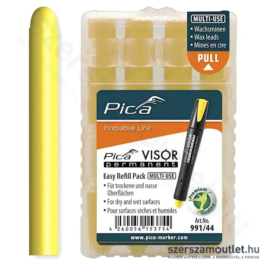 PICA VISOR Jelölőfilc 10mm (Sárga) (4db/csomag) (991/44)