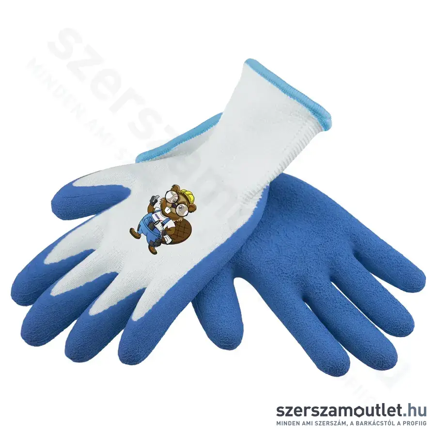 DEDRA Gyermek latex munkakesztyű - KÉK/FEHÉR [5-ös]