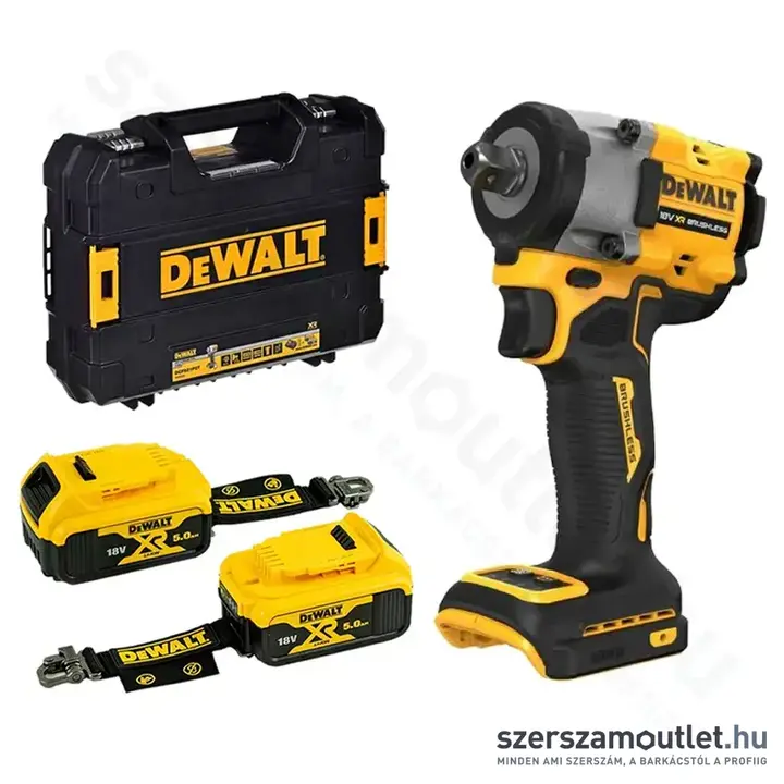 DEWALT DCF921P2LRT-XJ Akkus szénkefementes ütvecsavarozó 1/2”, 406Nm (2x5,0Ah/18V)