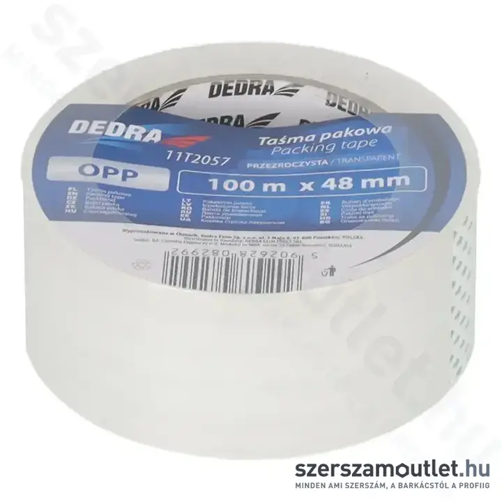 DEDRA Csomagolószalag - ÁTLÁTSZÓ 48mmx100m