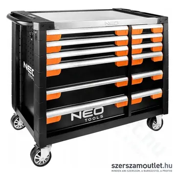 NEO TOOLS PRO Műhelykocsi, 12 fiókos + szerszám készlet 229db-os