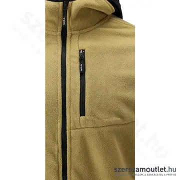 YATO Polár pulóver, kapucnis, cipzáras, S-es (Fekete/Khaki)