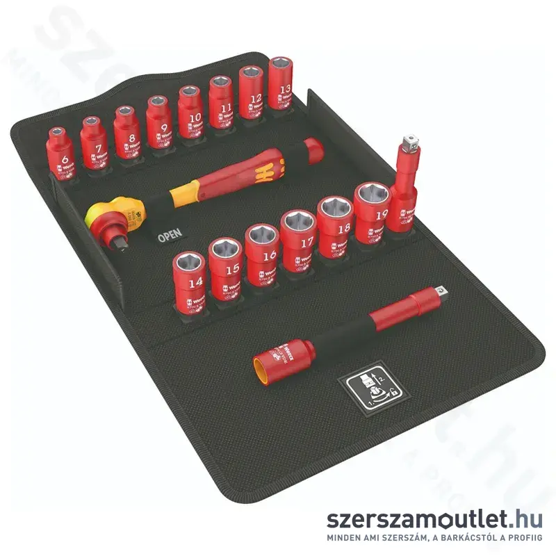 WERA 8100 SB VDE Zyklop Szigetelt dugókulcs készlet 17 részes, 3/8