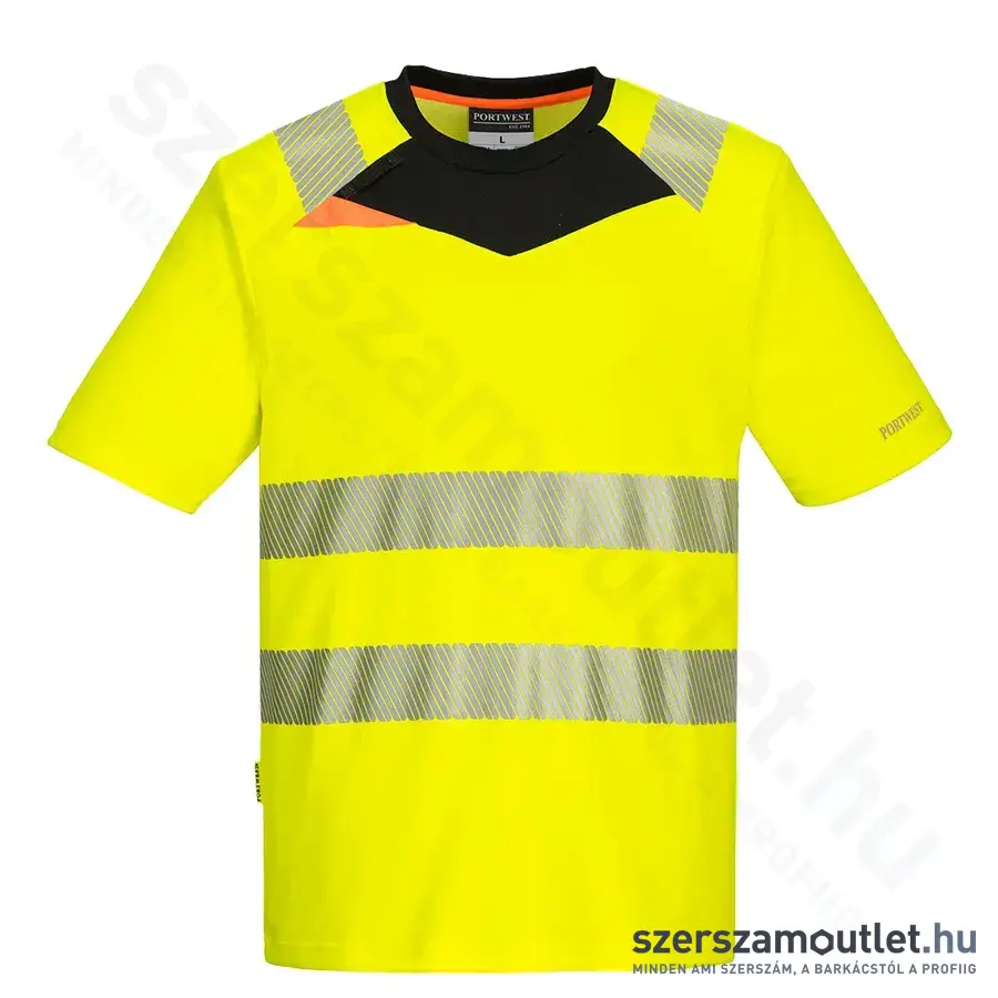 PORTWEST DX413 DX4 Hi-Vis Póló XL-es (Sárga/Fekete)
