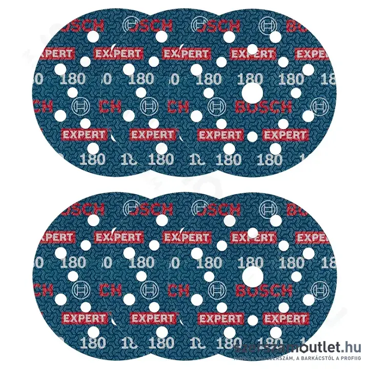 BOSCH EXPERT O780 Foil Csiszolótárcsa excentercsiszolókhoz, G180, 125mm (6db/csomag)