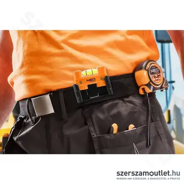 NEO TOOLS Zsebvízmérték mágnessel, övcsipesszel, 1 libella, 76mm