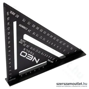 NEO TOOLS Talpas derékszög, alumínium, 45°-os szár, mérőskála, 183mm