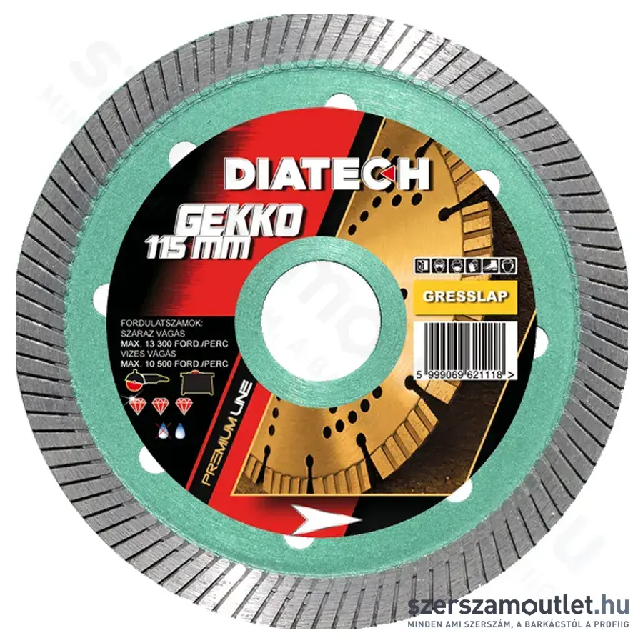 DIATECH Gekko turbó gyémánttárcsa 115x22,2x7,5mm (GK115)