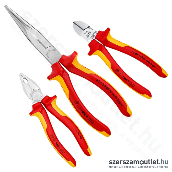 KNIPEX SZIGETELT Fogó készlet 3db-os (00 20 12)