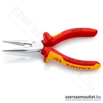 KNIPEX SZIGETELT Telefon (rádió) fogó egyenes 160mm (25 06 160)