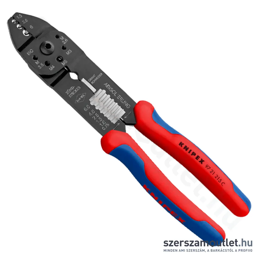 KNIPEX Krimpelő fogó (blankoló) barnított 215mm (97 21 215C)