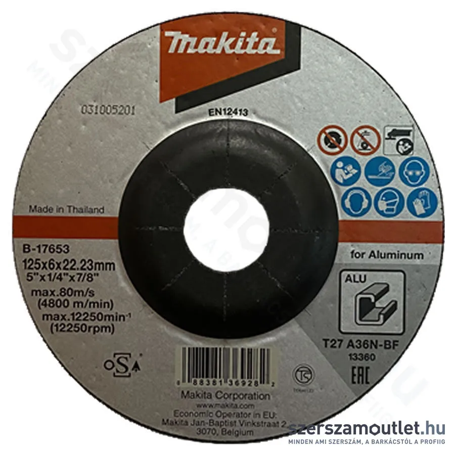 MAKITA Tisztítókorong ALU 125x6,4mm (B-17653)