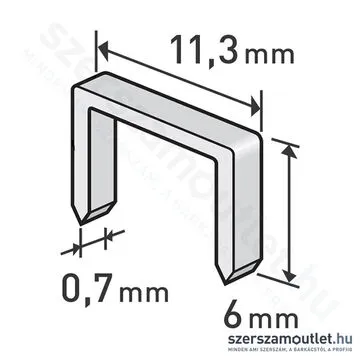 EXTOL Tűzőgépkapocs 11,3x0,7x0,52mm /6mm (1000db)